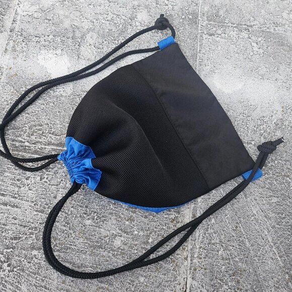 Logo Beach Backpack Bag Alligator Drawstring Bag Sport Gym Bag Black/Blue - Picture 6 of 10